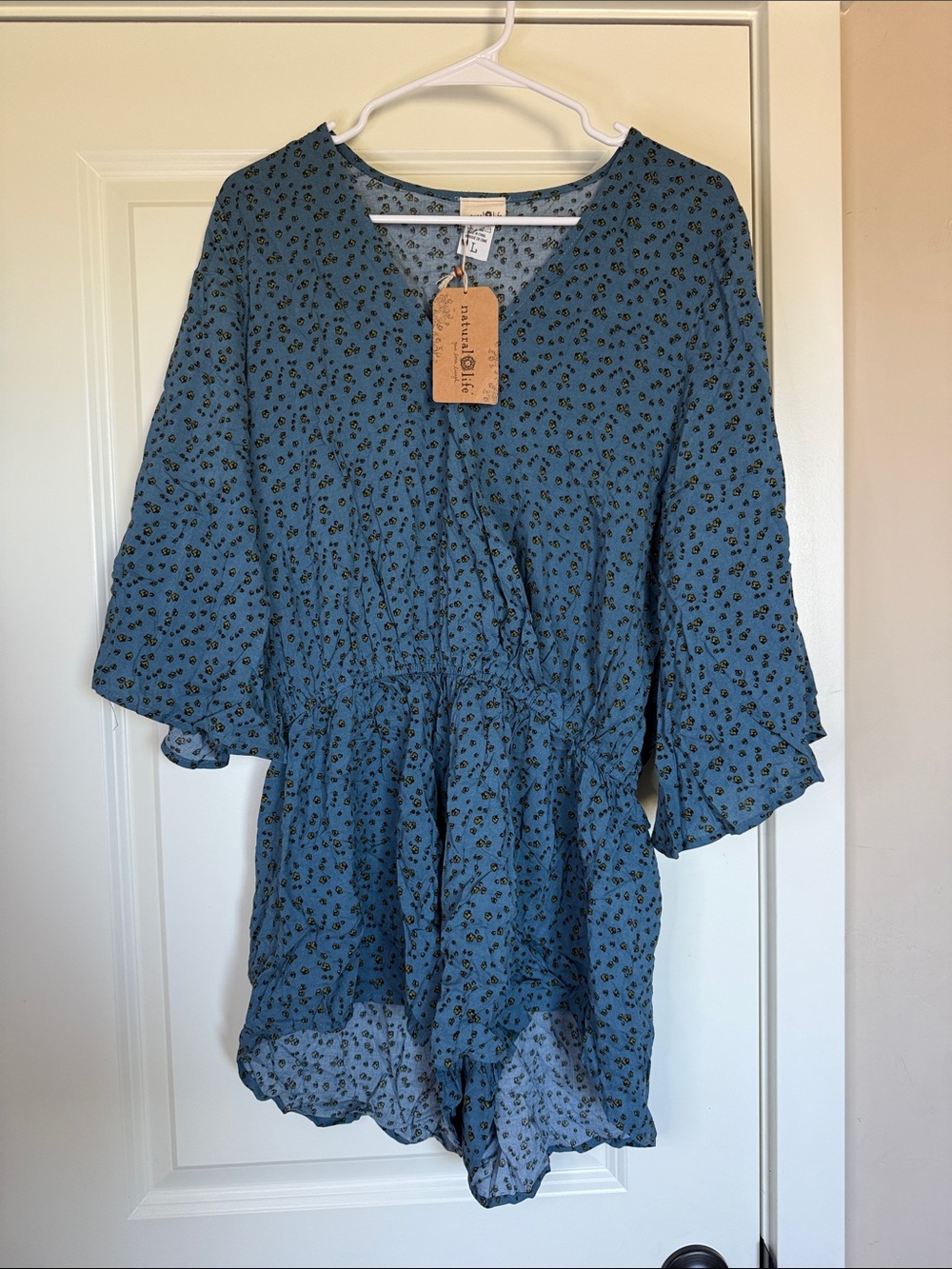 NATURAL LIFE | Blue Floral Romper | Size L